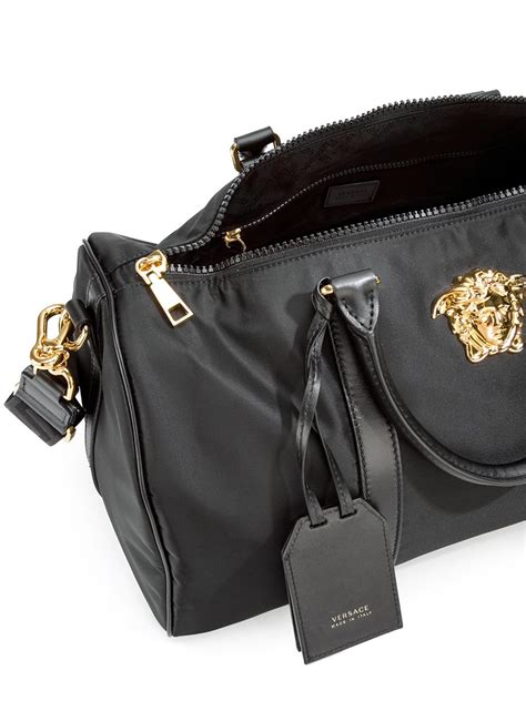 versace duffle bag black|versace men's shoulder bag.